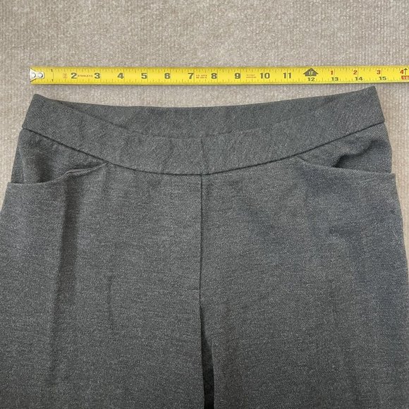J. Jill Ponte Slim Leg Pants Womens Small Grey Stretch Pockets Casual 26” Inseam - Picture 6 of 11
